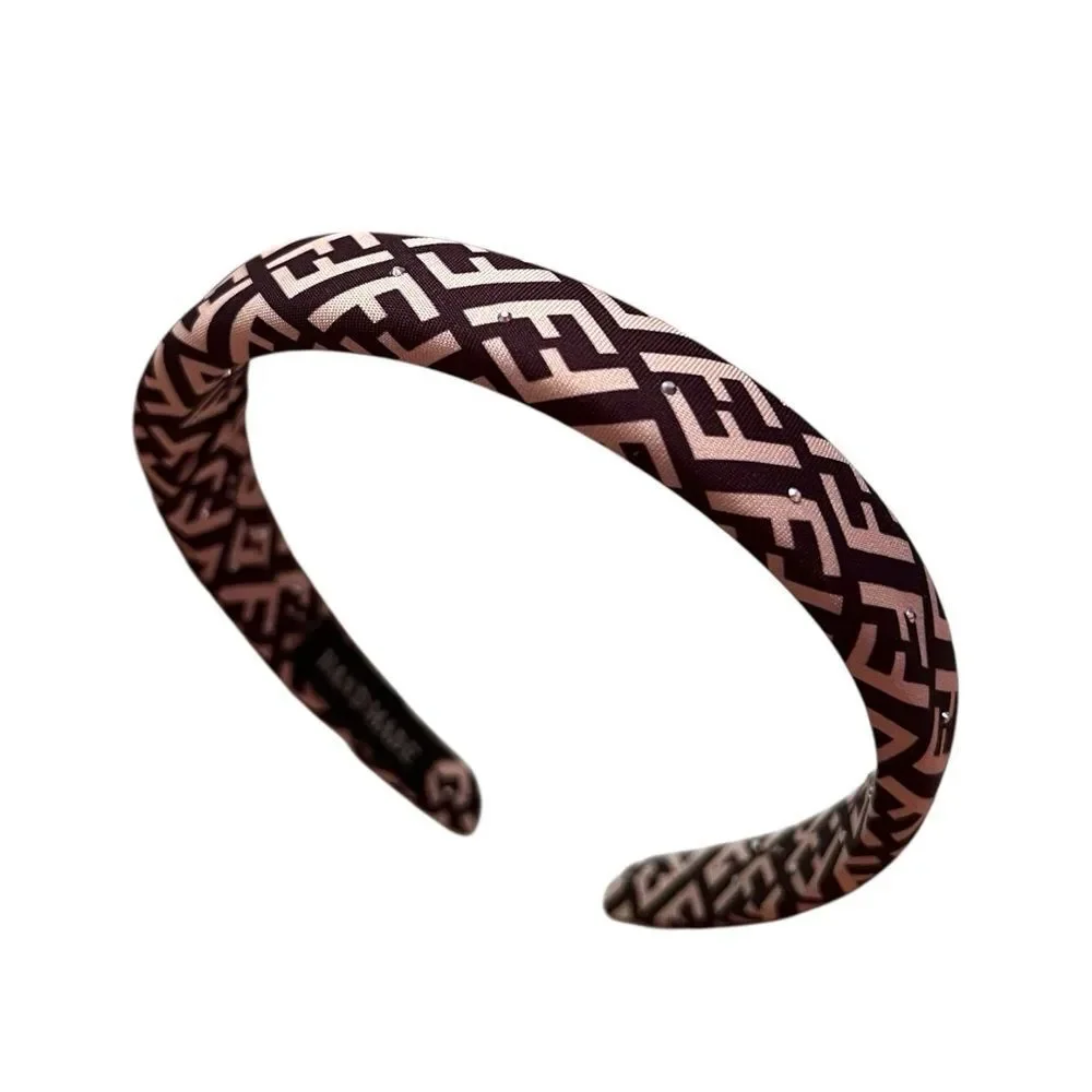 💎2/$30💎 Upcycled Designer Inspired Black And Cream FF Patterned Headband